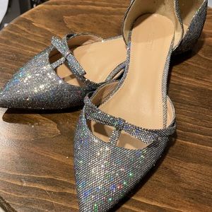 JCrew D’Orsay Holographic Rainbow Glitter Party flats shoes